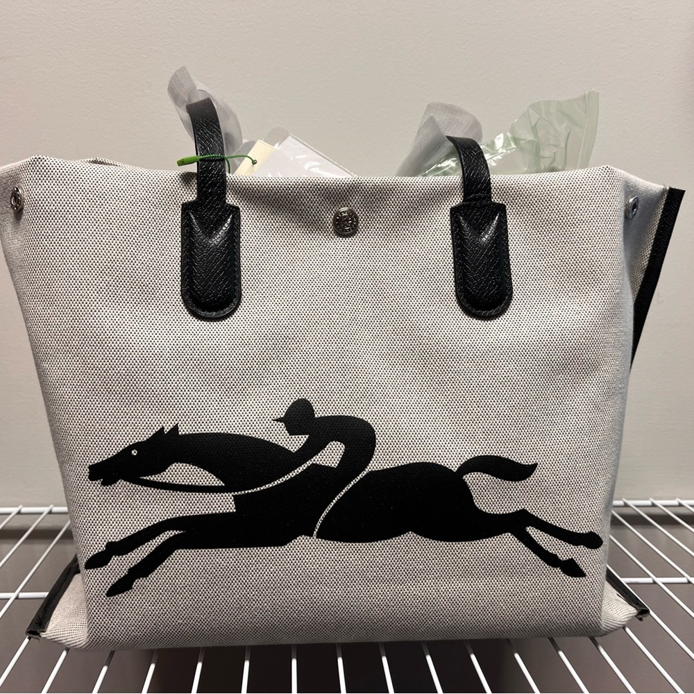 LONGCHAMP ESSENTIAL LARGE TOTE BAG - ECRU - CANVAS